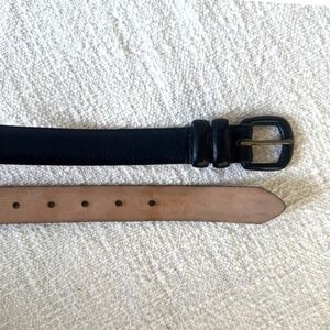 Lejon Black Leather Italian Calfskin Belt Size M Made in USA